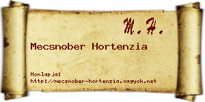 Mecsnober Hortenzia névjegykártya